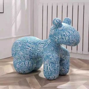 "Blue/Pink/Red Upholstered Animals Abstract Kids Chair for Seat 1"